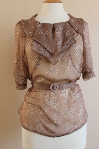 30s blouse revisited- beige printed silk